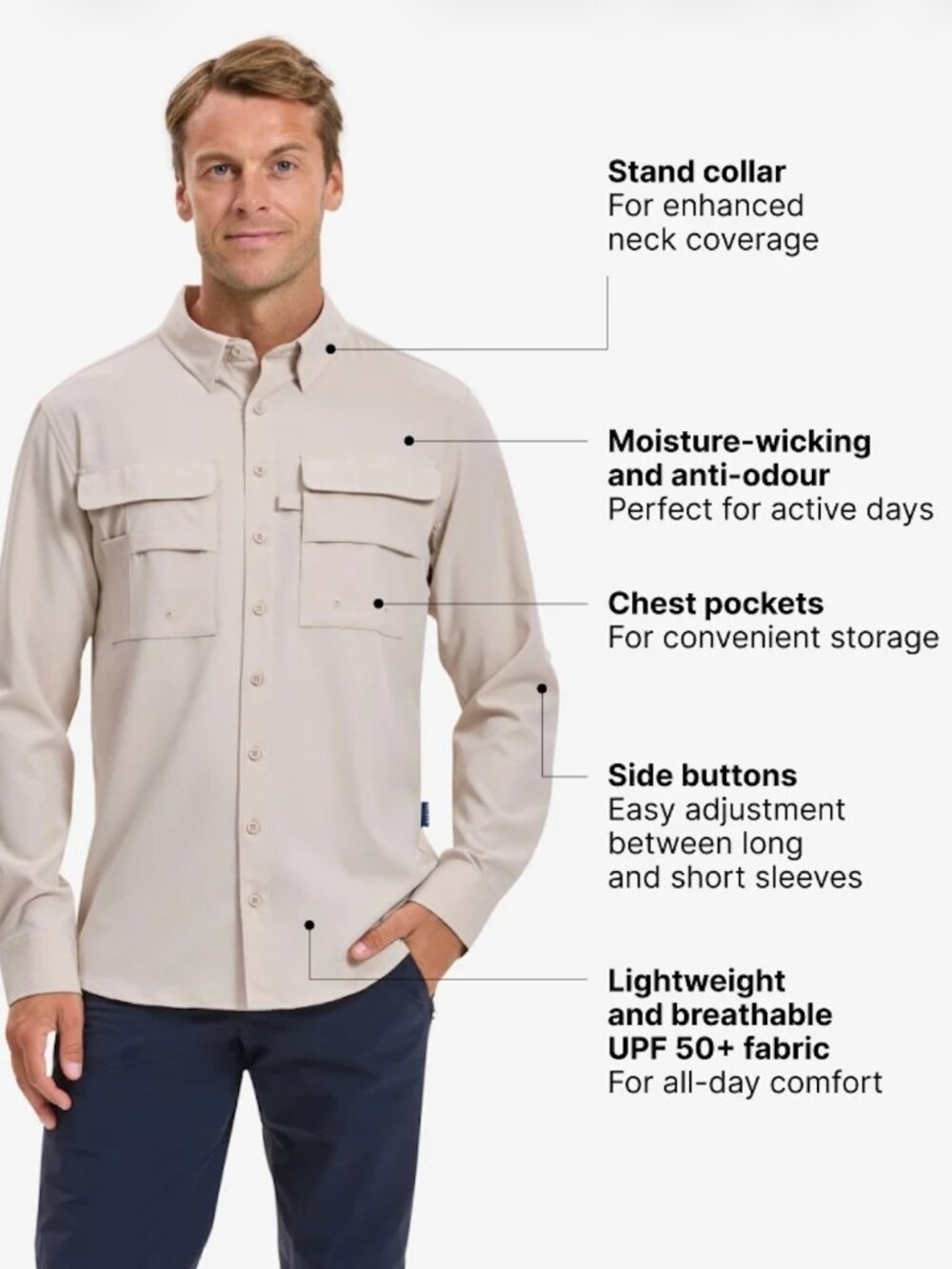 XL Solbari Men's Hiking Shirt UPF 50+